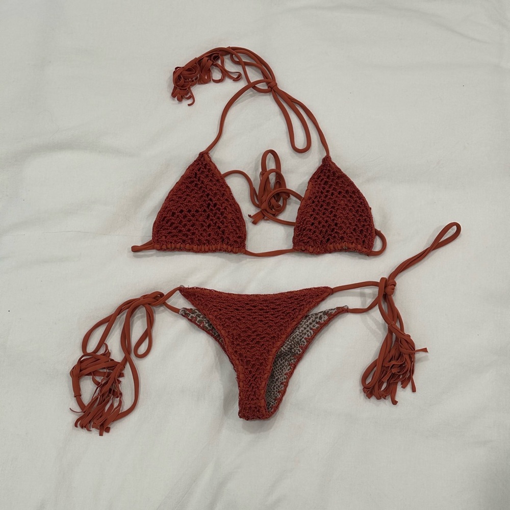 Acacia Swimwear string bikini: Size Small bottoms and size large top